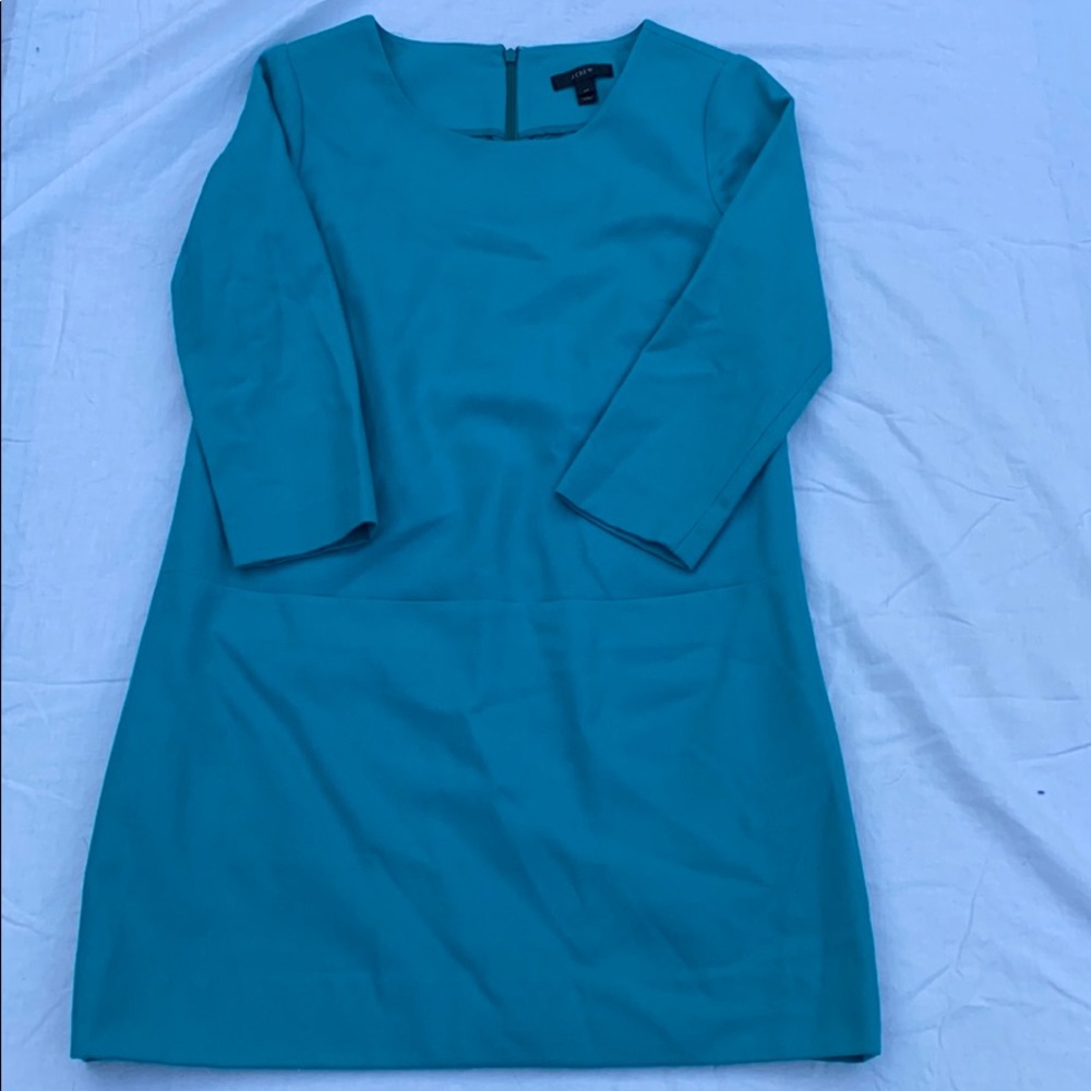 J. Crew Blue/Green Wool Jules Dress